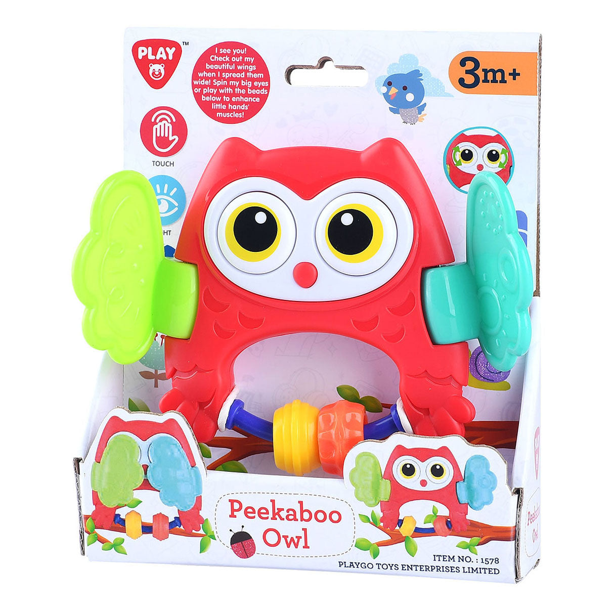 Playgo Peekaboo Eulenrassel rot