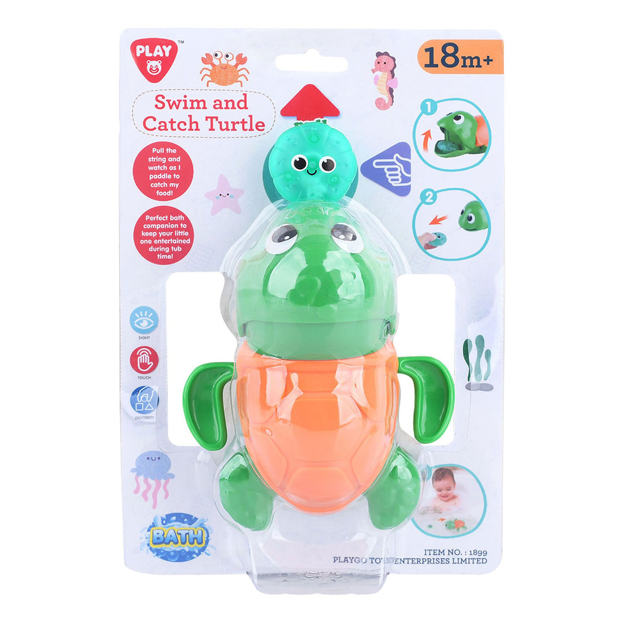 Playgo Badespielzeug zum Fangen und Schwimmen von Schildkröten – 2 Teile.
