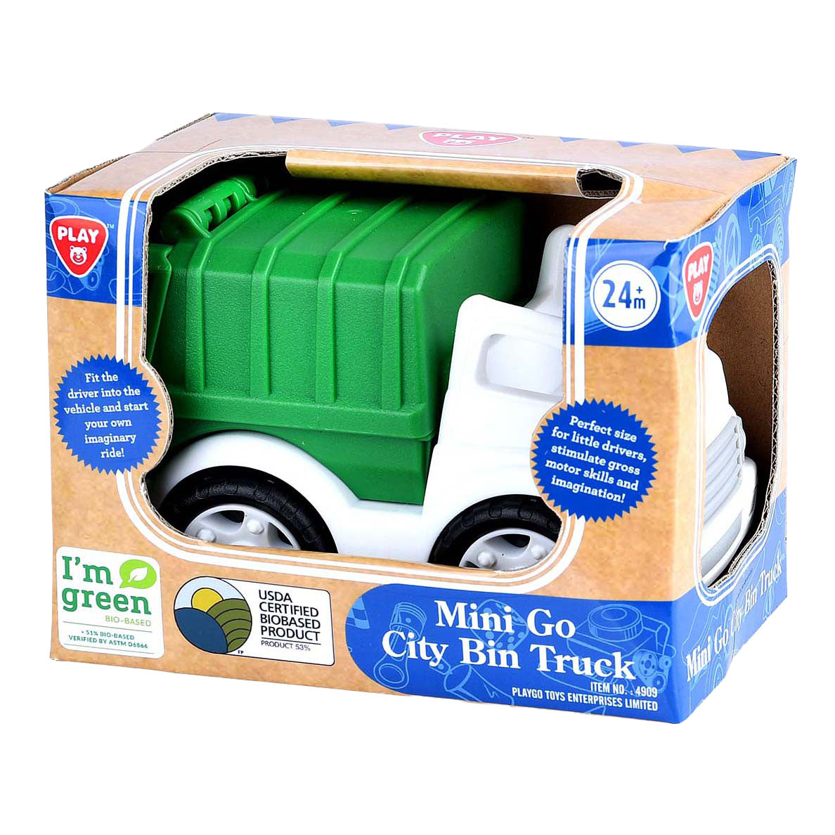 Playgo biobasierter Müllwagen weiß grün