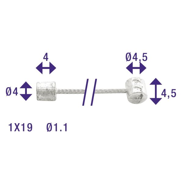 ELVEDES DENAILLEUR CABEL 2,25 m NEXUS (6400)
