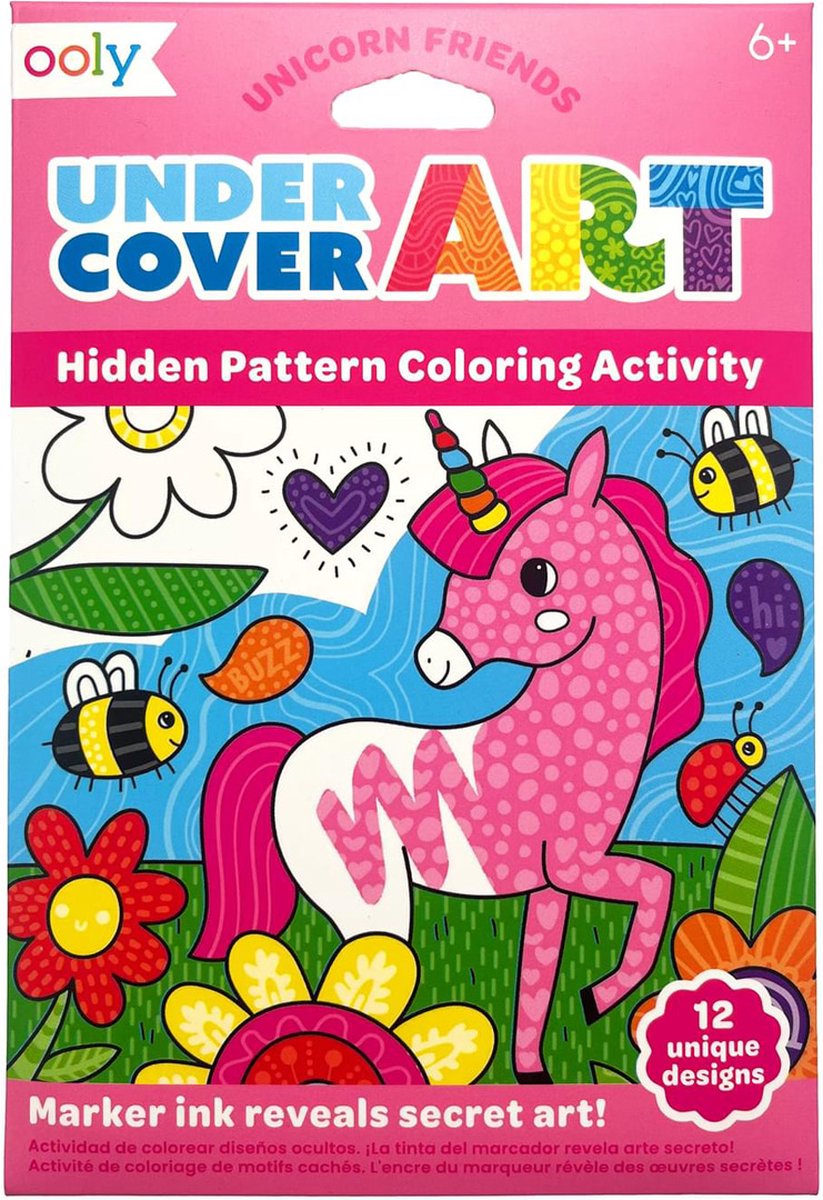 Ooly – Undercover-Kunst – 12 Malseiten mit versteckten Mustern – Einhornfreunde