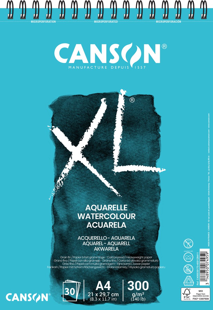 Canson Aquarellblock Aquarell XL 300 g m² 210 x 297 mm