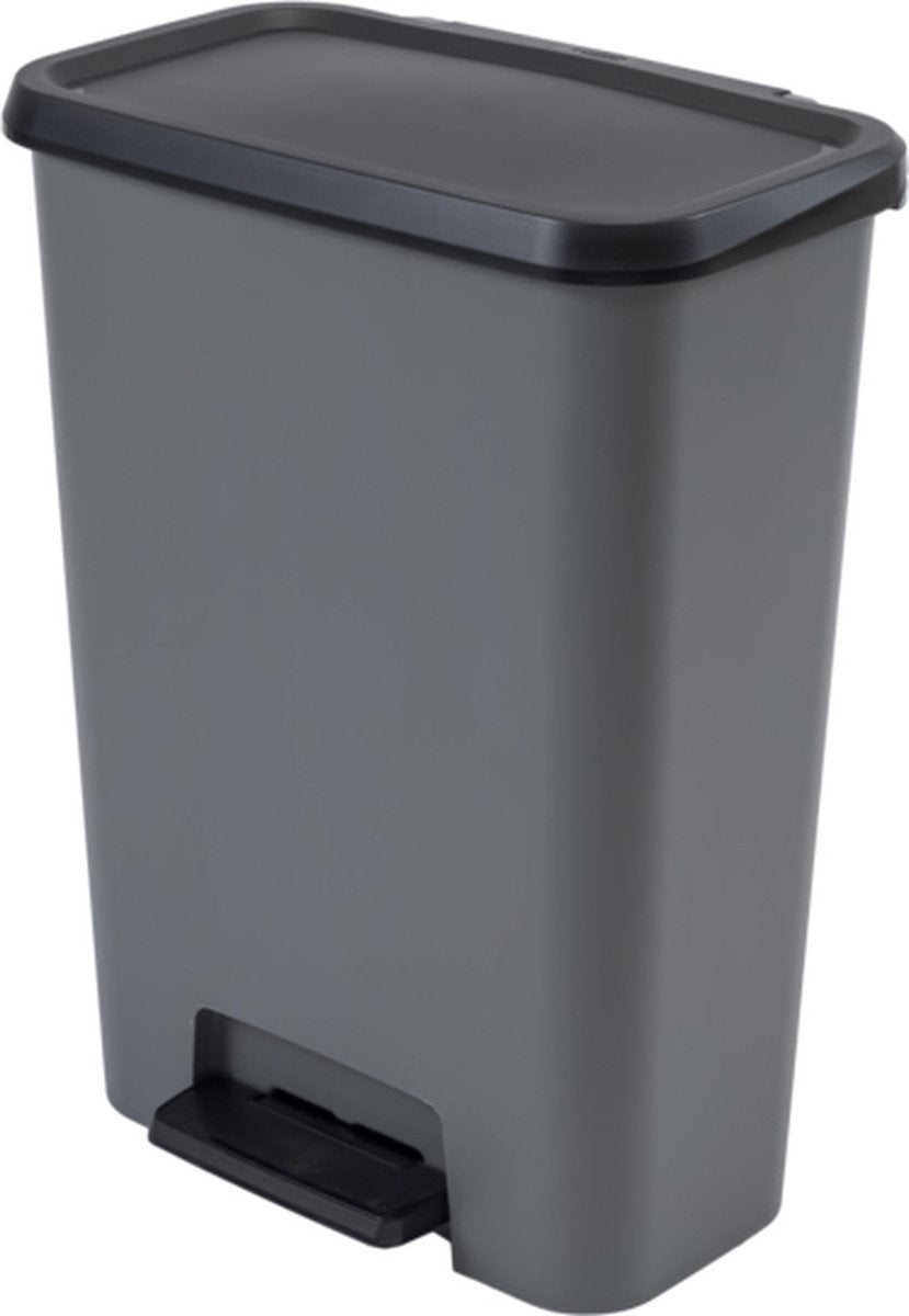 Curver Compatta Abfallbehälter – 50 Liter – Grau Schwarz