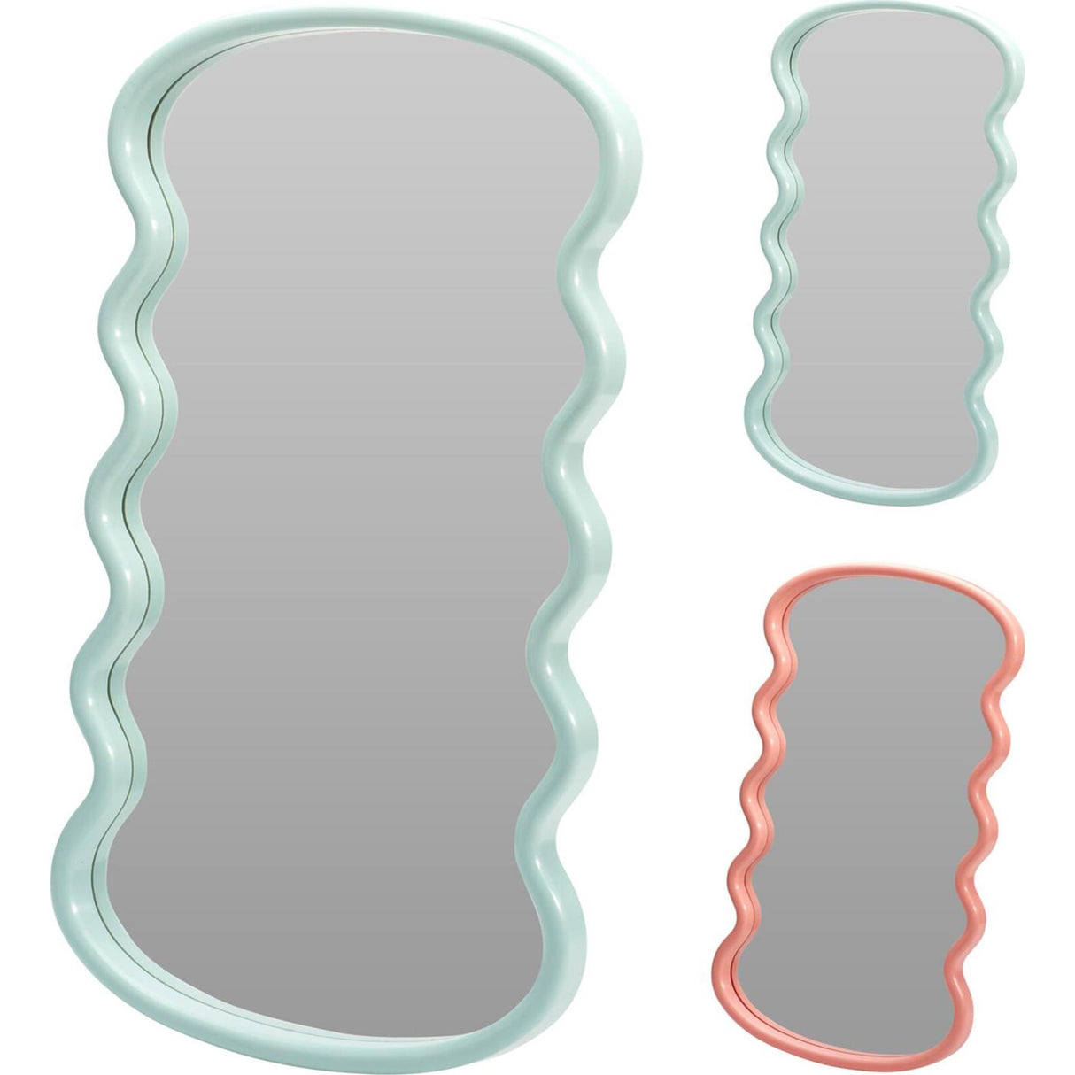 Home styling spiegel wave kunststof 55x30x2,5cm