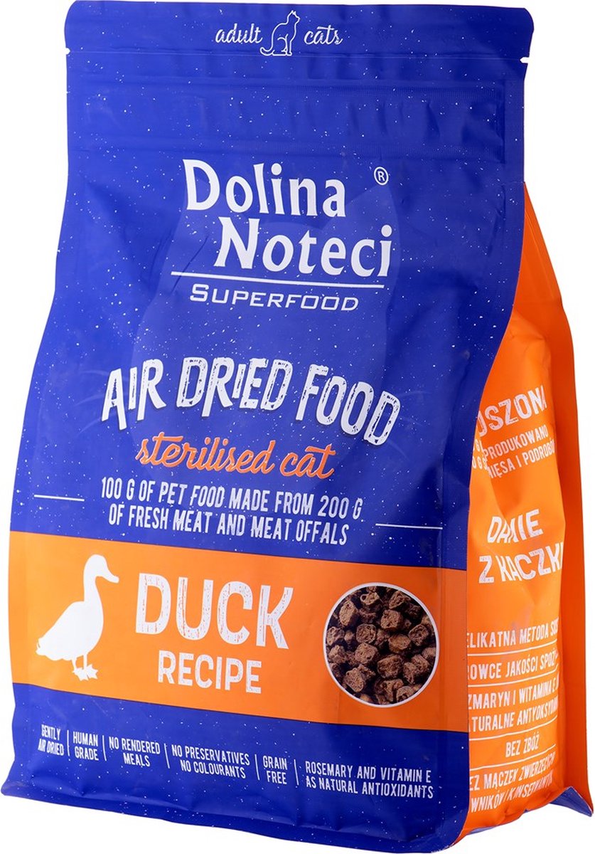 Dolina Noteci Superfood sterilisierte Katzenente – Trockenfutter für Katzen – 1 kg