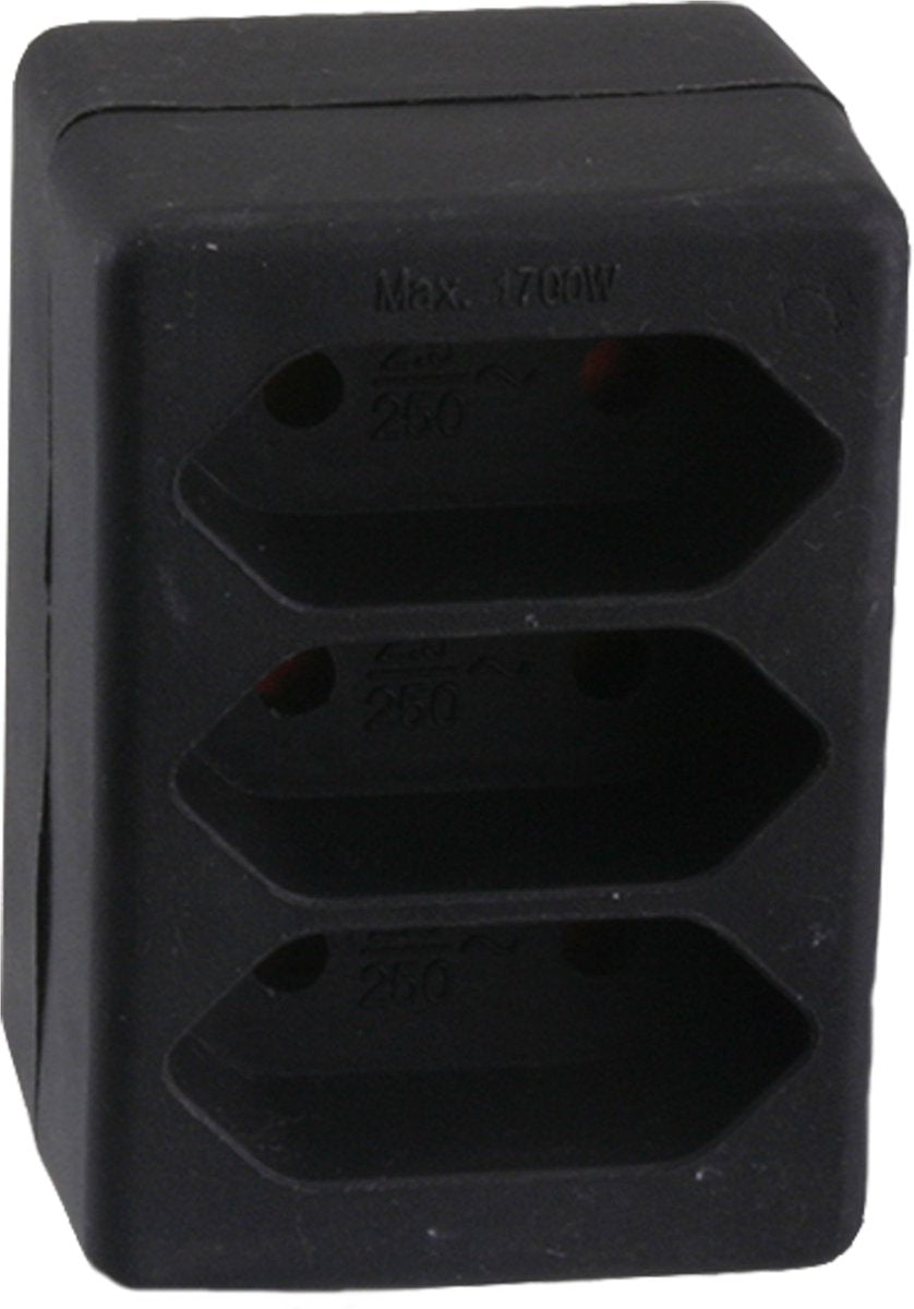 Q-link exin verdeelstekker - 3 x euro - zwart