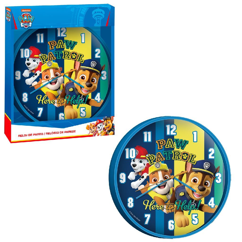 Paw Patrol Wanduhr 25 cm blau
