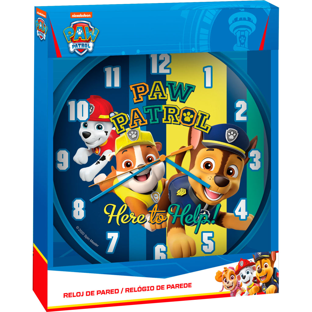 Paw Patrol Wanduhr 25 cm blau