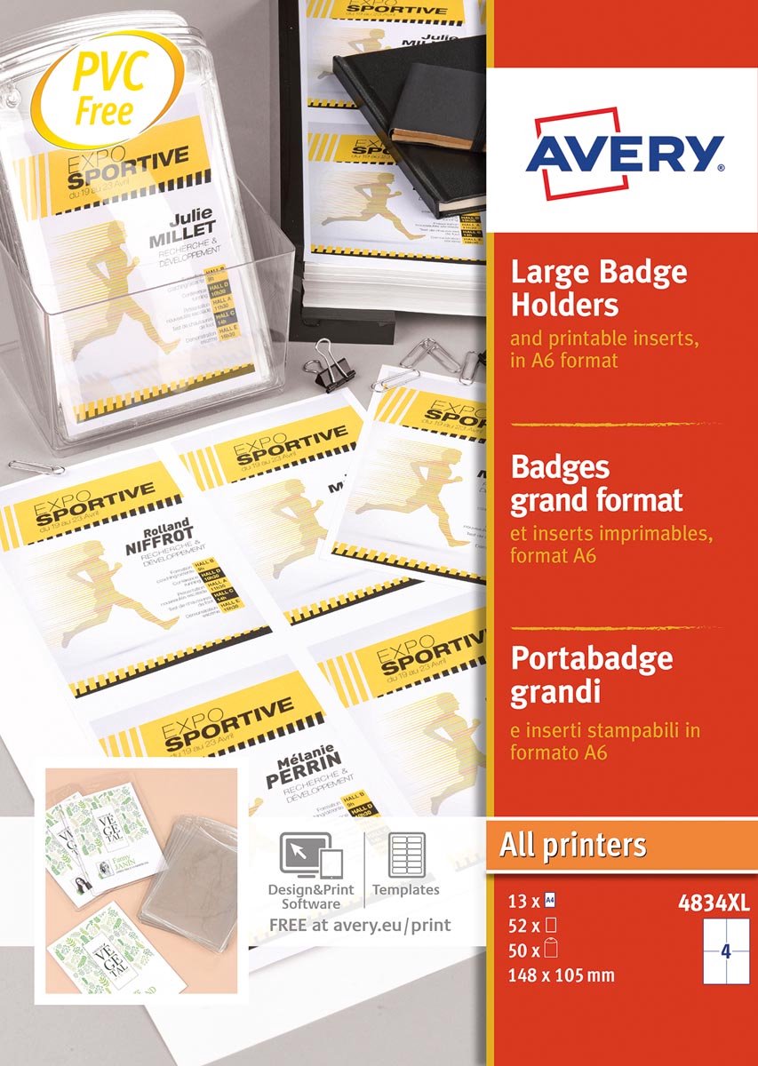 Avery Ausweishalter A6 inkl. Einsteckkarten 50 Stk
