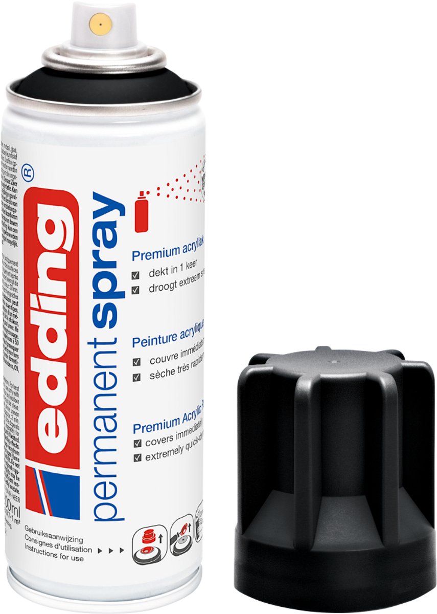 Edding 5200 • Permanentspray Premium-Acrylfarbe Tiefschwarz matt
