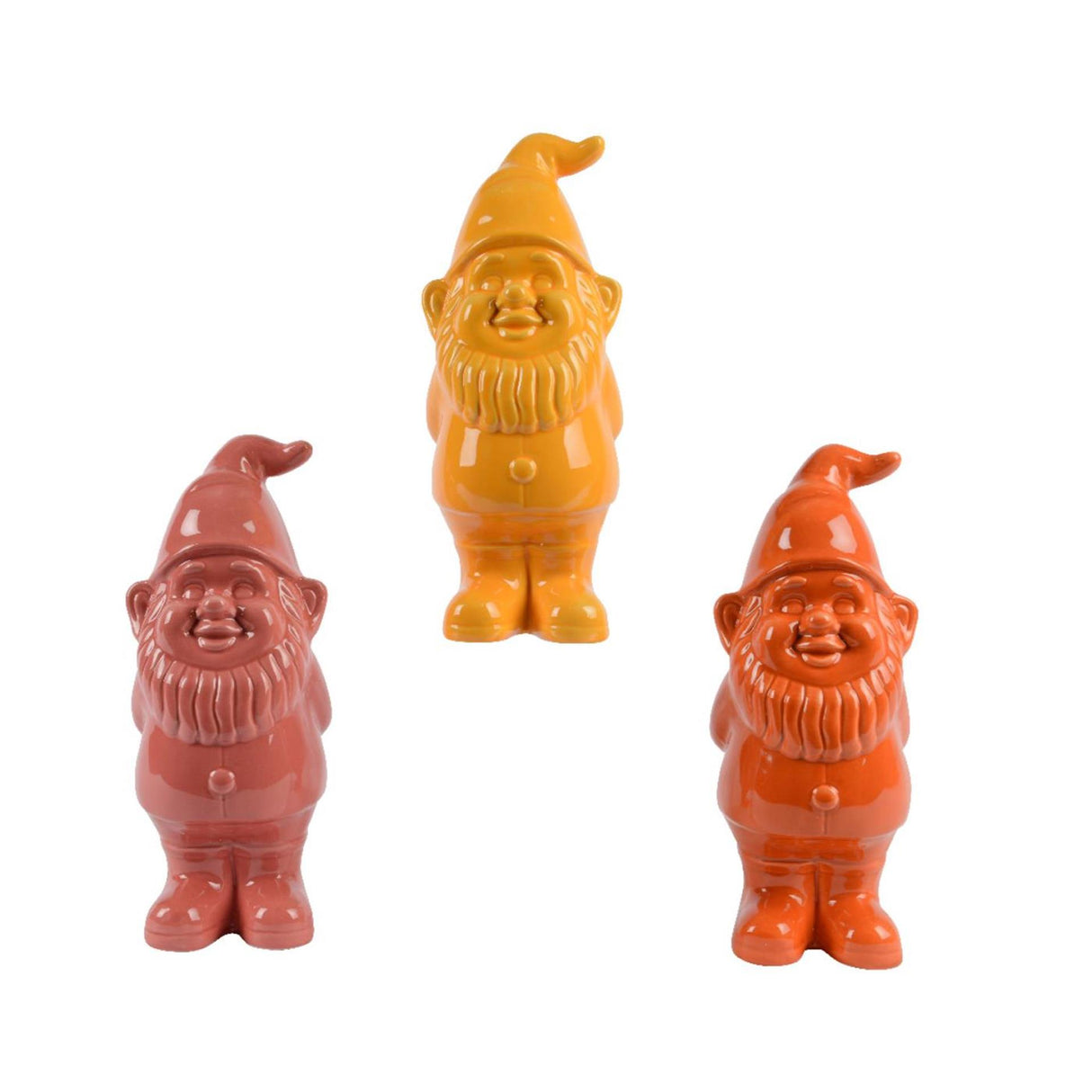 Decoris gnoom keramiek 10x9.5x25cm oranje tinten