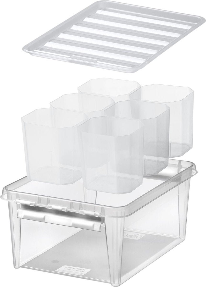 Smartstore - Classic 15 Aufbewahrungsbox 14 Liter mit 6 Trennwänden - Polypropylen - transparent