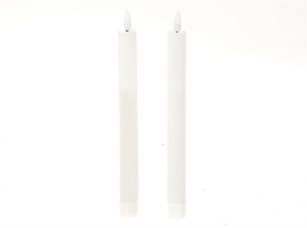 HBX Natural Living Tafelkerze LED-Flamme 24,5 cm weiß