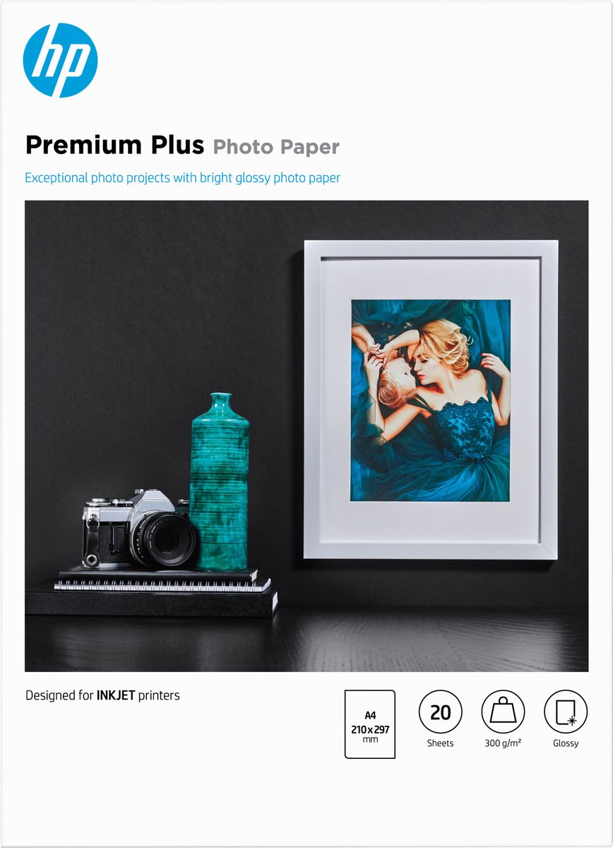 HP Premium Plus Hochglanz-Fotopapier – 20 Blatt A4