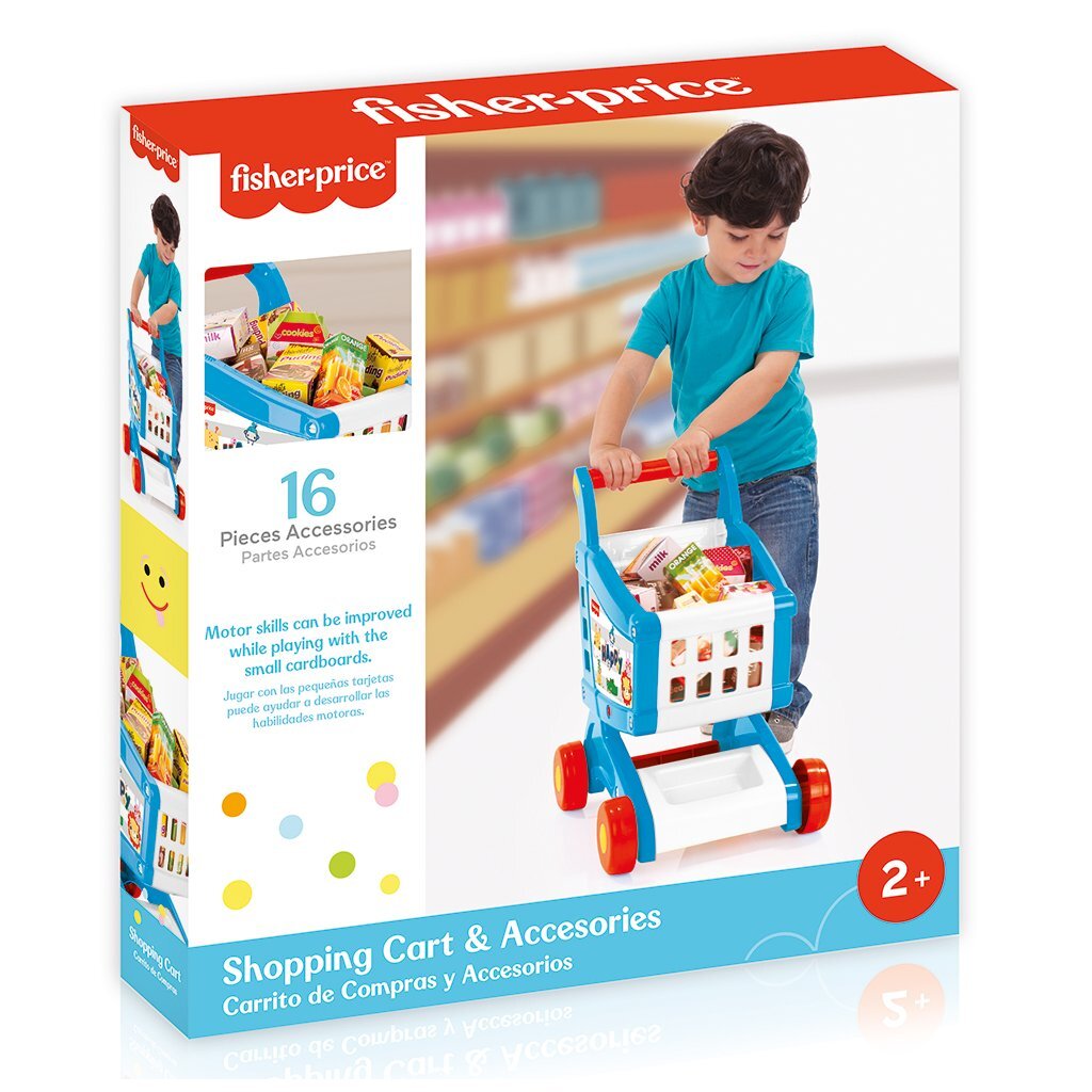 Dolu Fisher Price Warenkorb + Zubehör weiß blau rot
