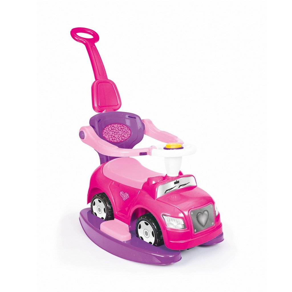 Dolu Einhorn-Rutschauto mit Schiebestange rosa