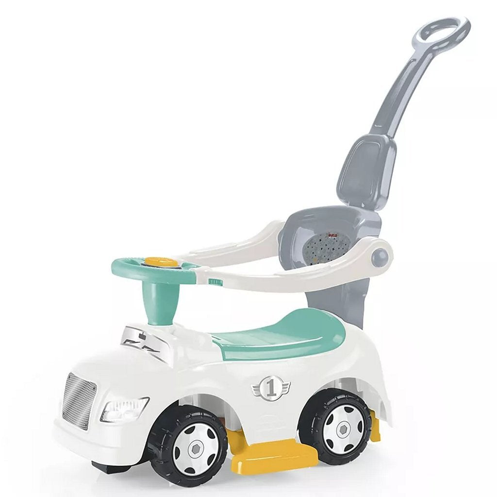 Dolu 3in1 Rutschauto mit Griff + Hupe weiß blau grau gelb