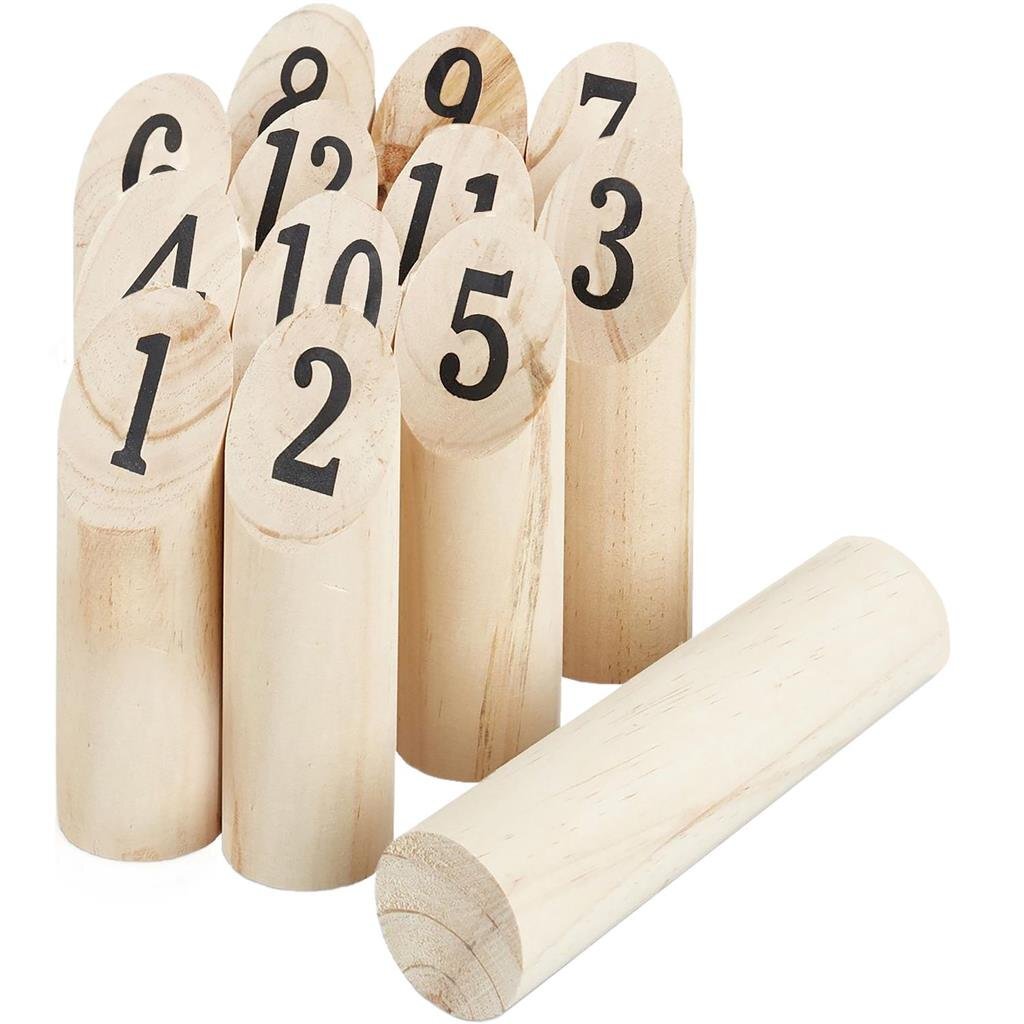Alert Outdoor-Wurfspiel aus Holz mit praktischem Aufbewahrungsnetz | 2 Stk
