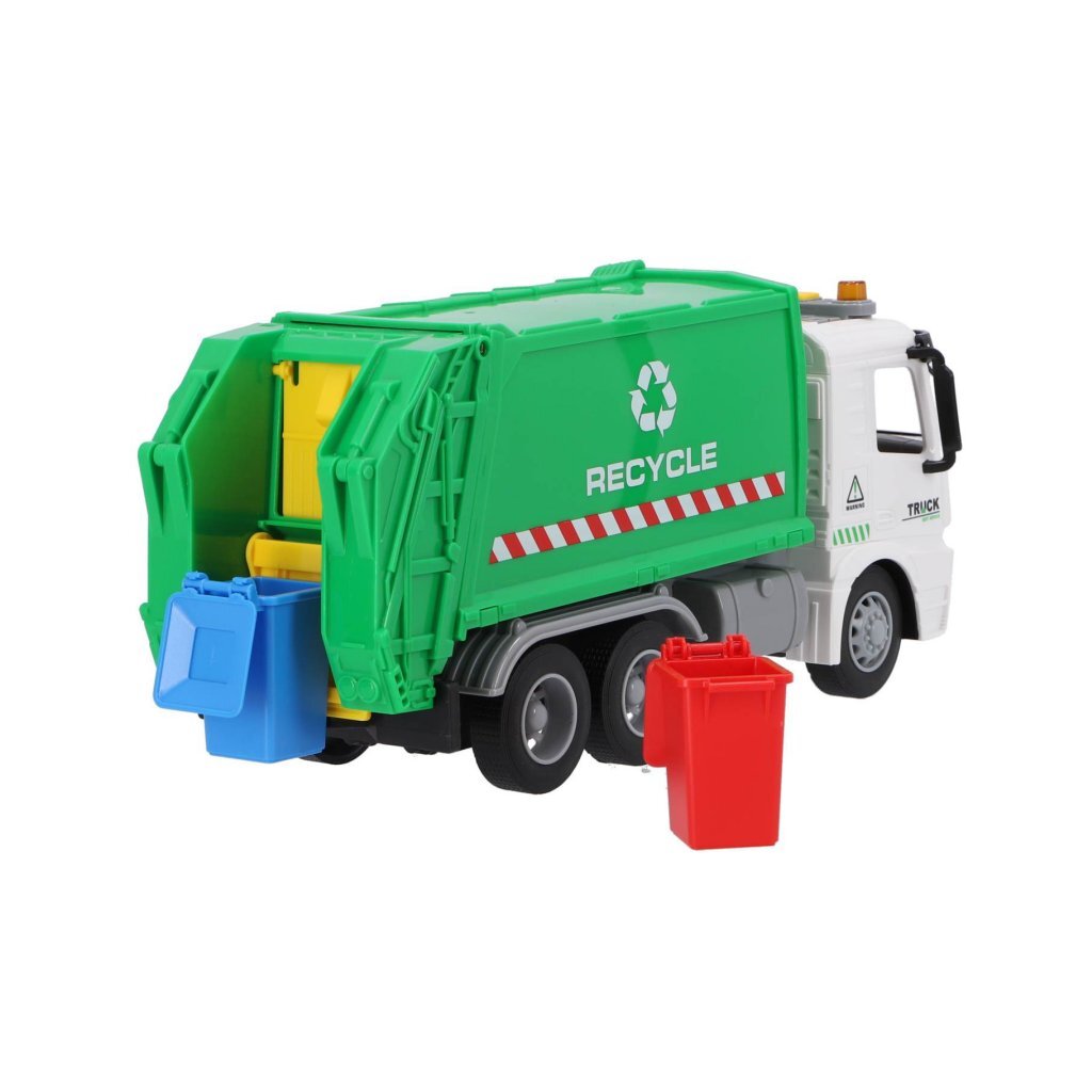 Andere Marken recyceln Müllwagen 30 cm + Licht und Ton grün weiß