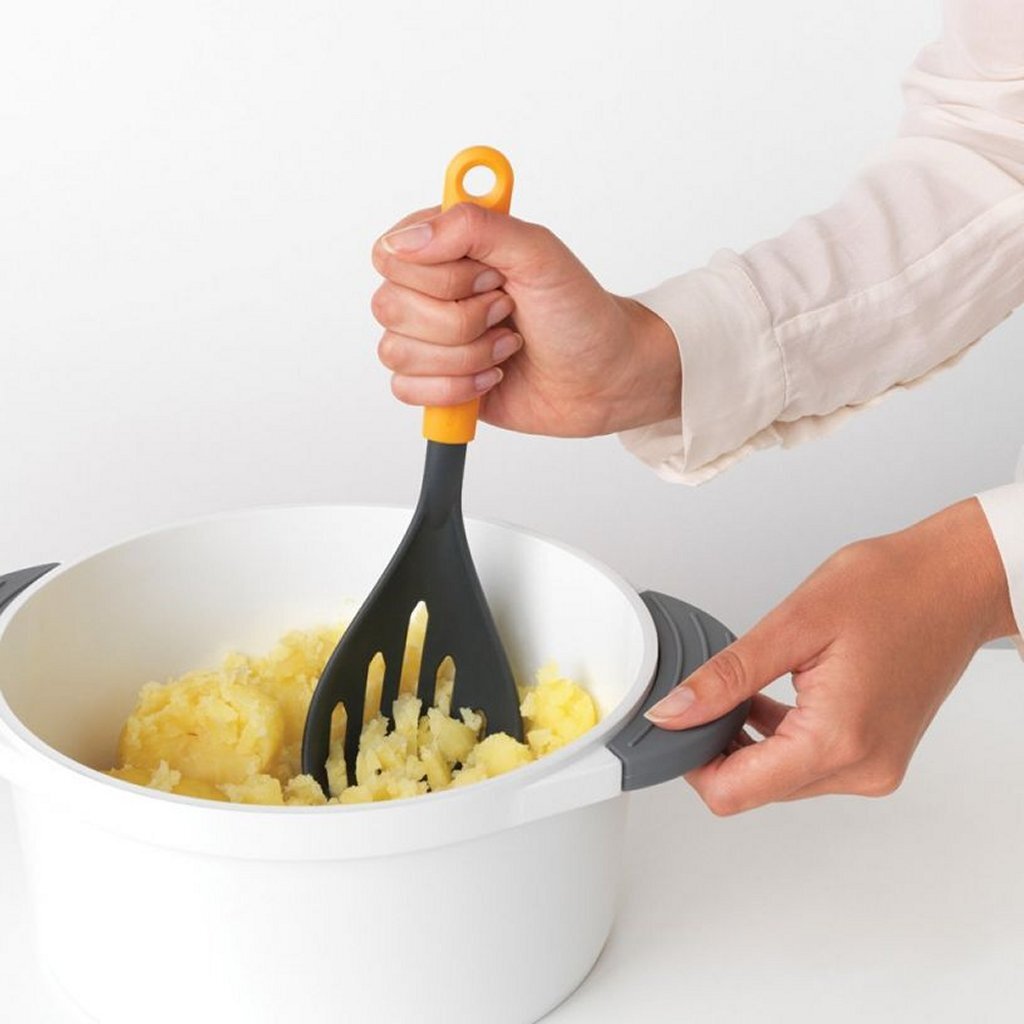 Brabantia leckere+ Kartoffelstampfer + Löffel gelb schwarz