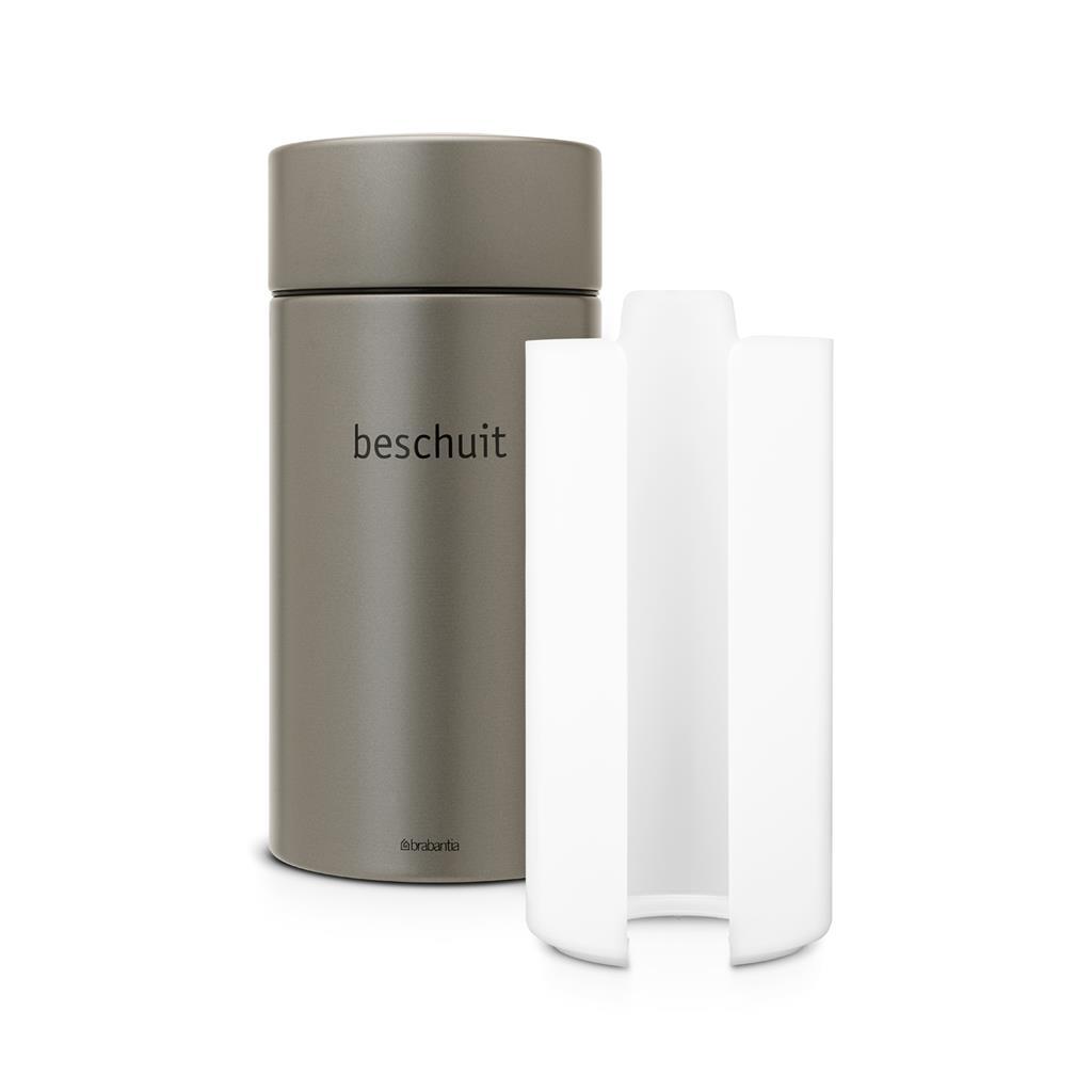 Brabantia Brabantia Zwiebackdose Platinum mit Lift 1,7 l