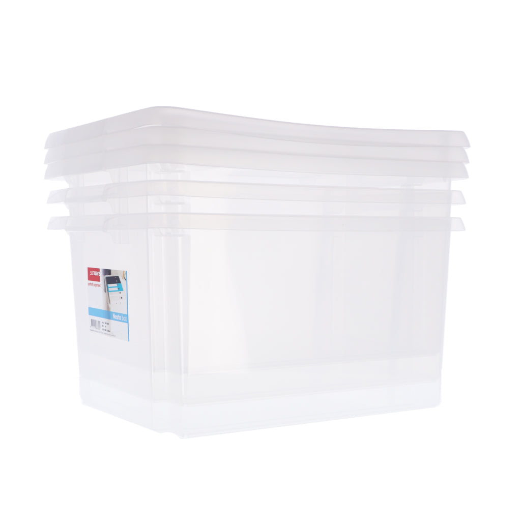 Sunware Nesta Aufbewahrungsboxen 32l 3 Stück weiß transparent