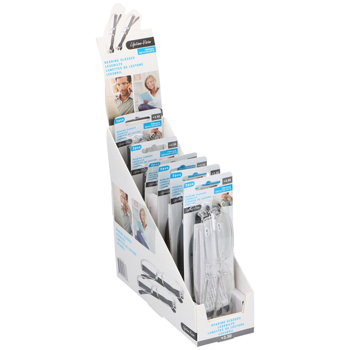 Lebenslange Lesebrille 2 Stück auf Karte, Stärke +3,50
