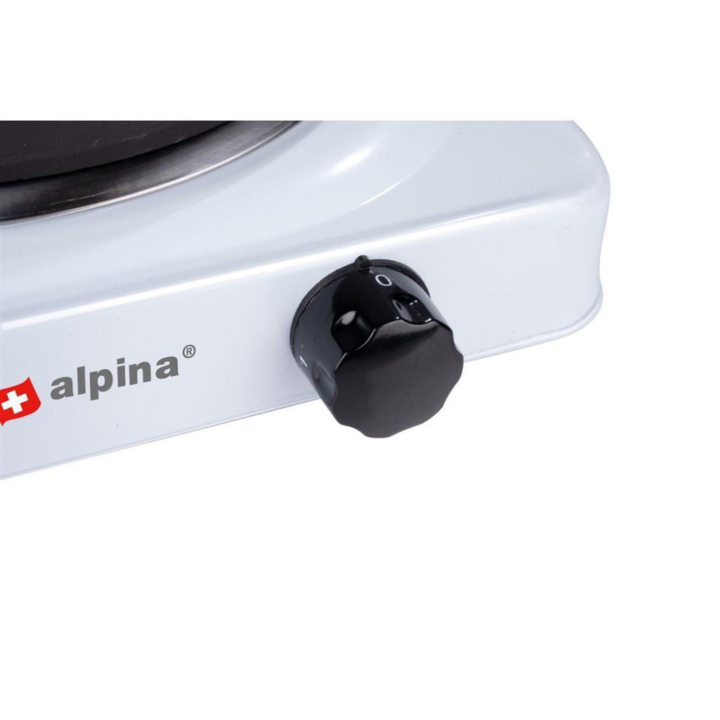 Alpina 1-Flammen-Elektrokochfeld 1500 W schwarz und weiß
