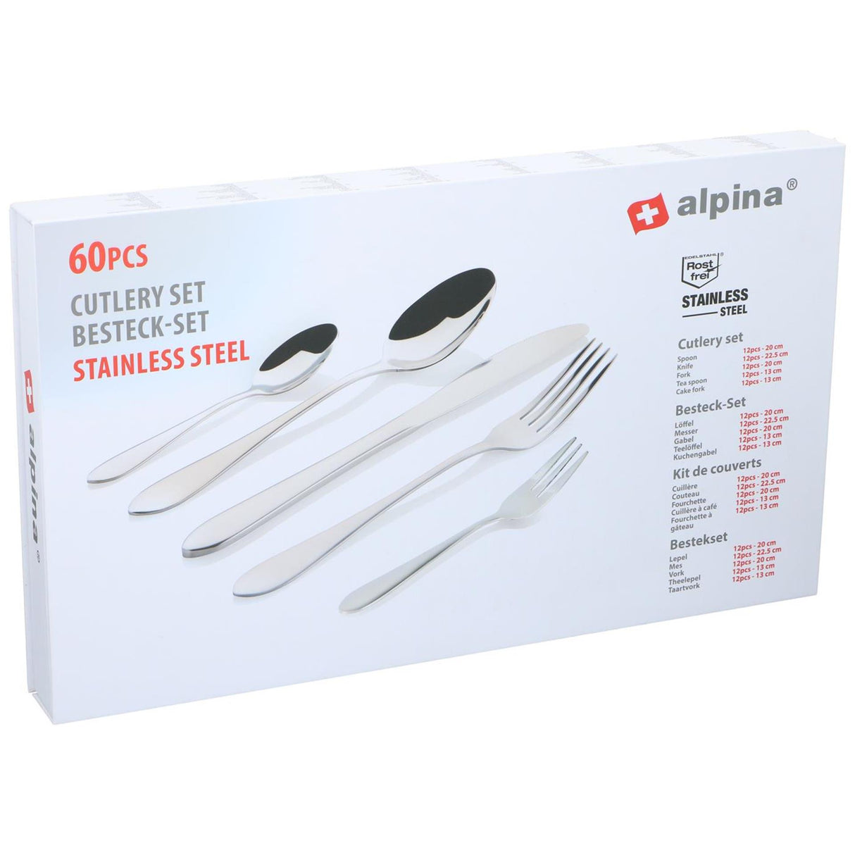 Alpina Besteckset 60-teilig aus Edelstahl
