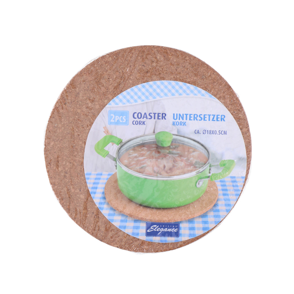 Basic Elegance Kork-Pfannenuntersetzer 18 cm, 2 Stück