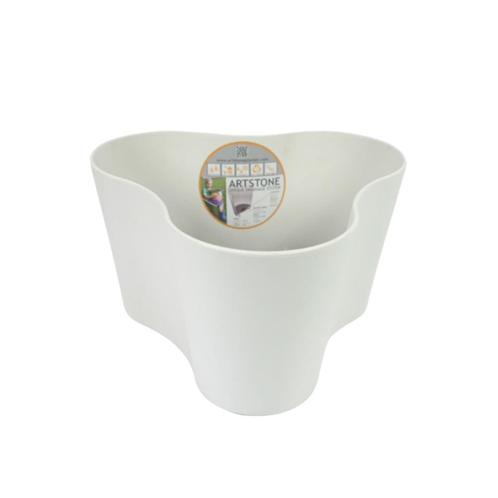 No brand artstone Topf Claire 26 cm weiß | 2 Stk