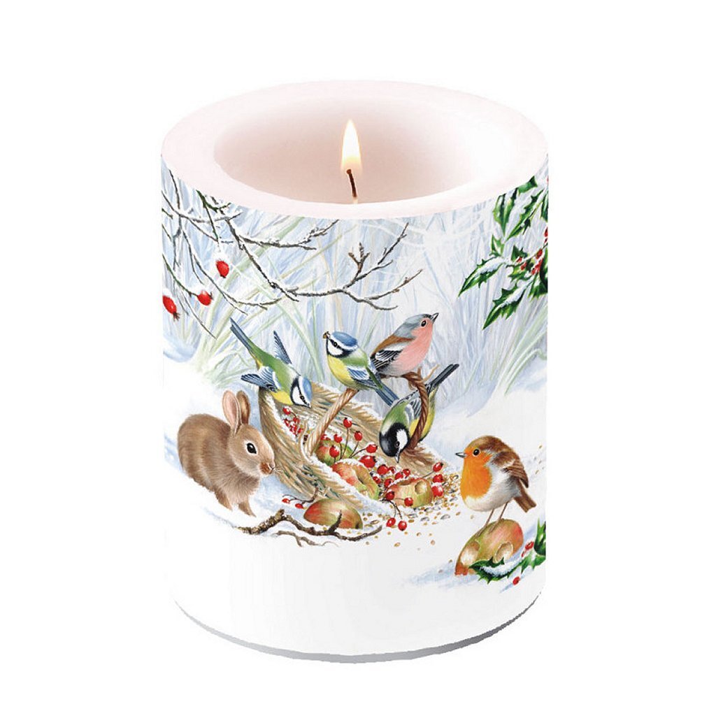 Ambiente Ambiente Winter Treat Stumpenkerze, 75 Brennstunden, 10 x 12 cm