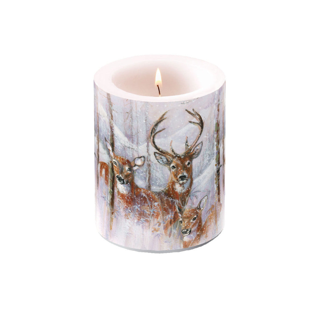Ambiente Ambiente Wilderness Stag Stumpenkerze, 75 Brennstunden, 10 x 12 cm