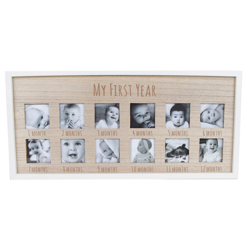 Sonstiges Fotorahmen My First Year Naturweißes Holz 47x22x 1,5cm