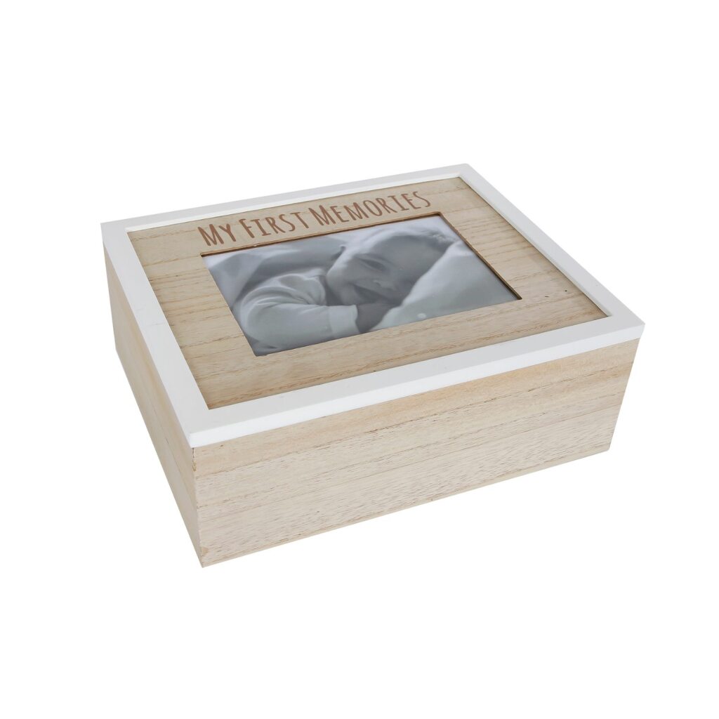 Andere Marken My First Memories Holz-Aufbewahrungsbox 24x19x9 cm naturweiß