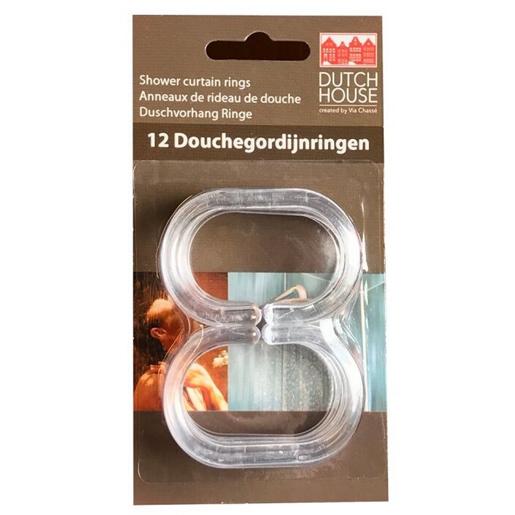 Dutch House Duschvorhangringe transparent 12 Stück