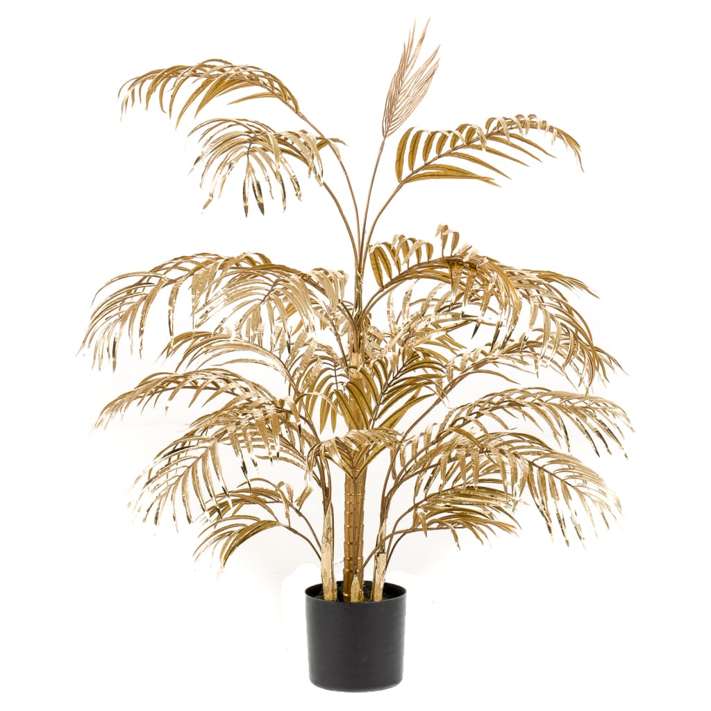 Smaragdkunstpflanze Areca Palm Tree 105 cm Gold gefärbt