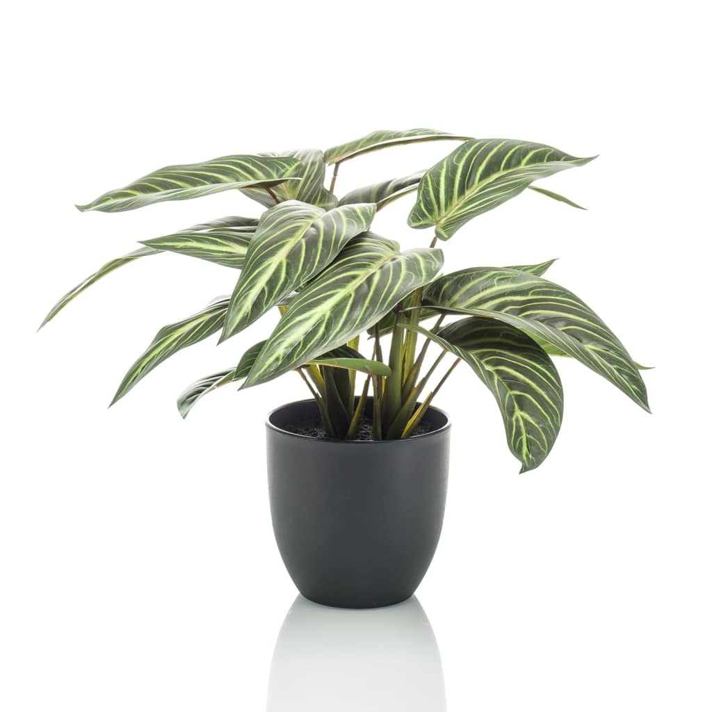 Smaragdkunstpflanze in Topf Zebrina Calathea 38 cm