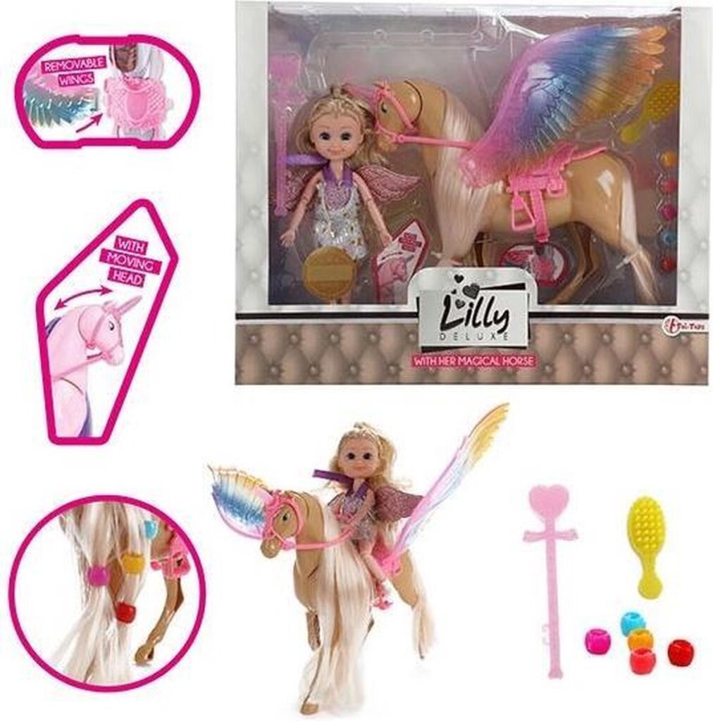 Lilly Teenagerpuppe 15 cm mit beweglichem Einhorn Lauren