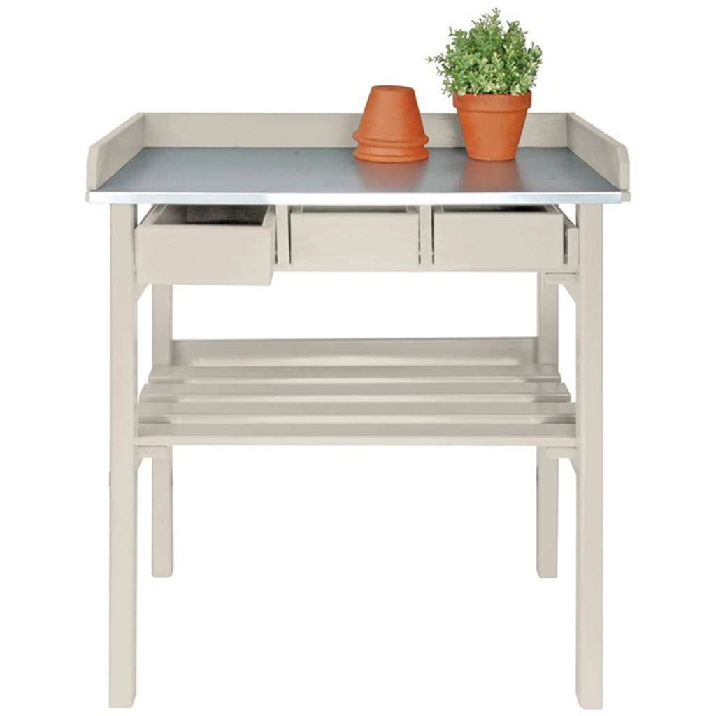 Esschert Design Gartenarbeitstisch mit Schubladen (weiß) CF29W
