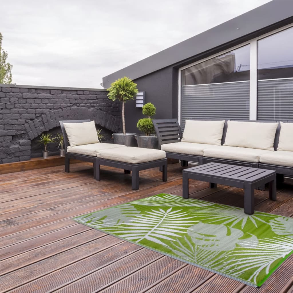 Esschert Design Outdoor Teppich 241x152 cm Dschungelblätter OC22