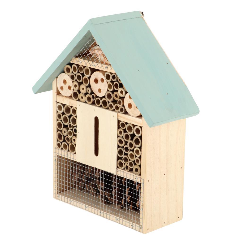 Esschert Design Insektenhotel aus Holz 10x24x29 cm natur mintgrün