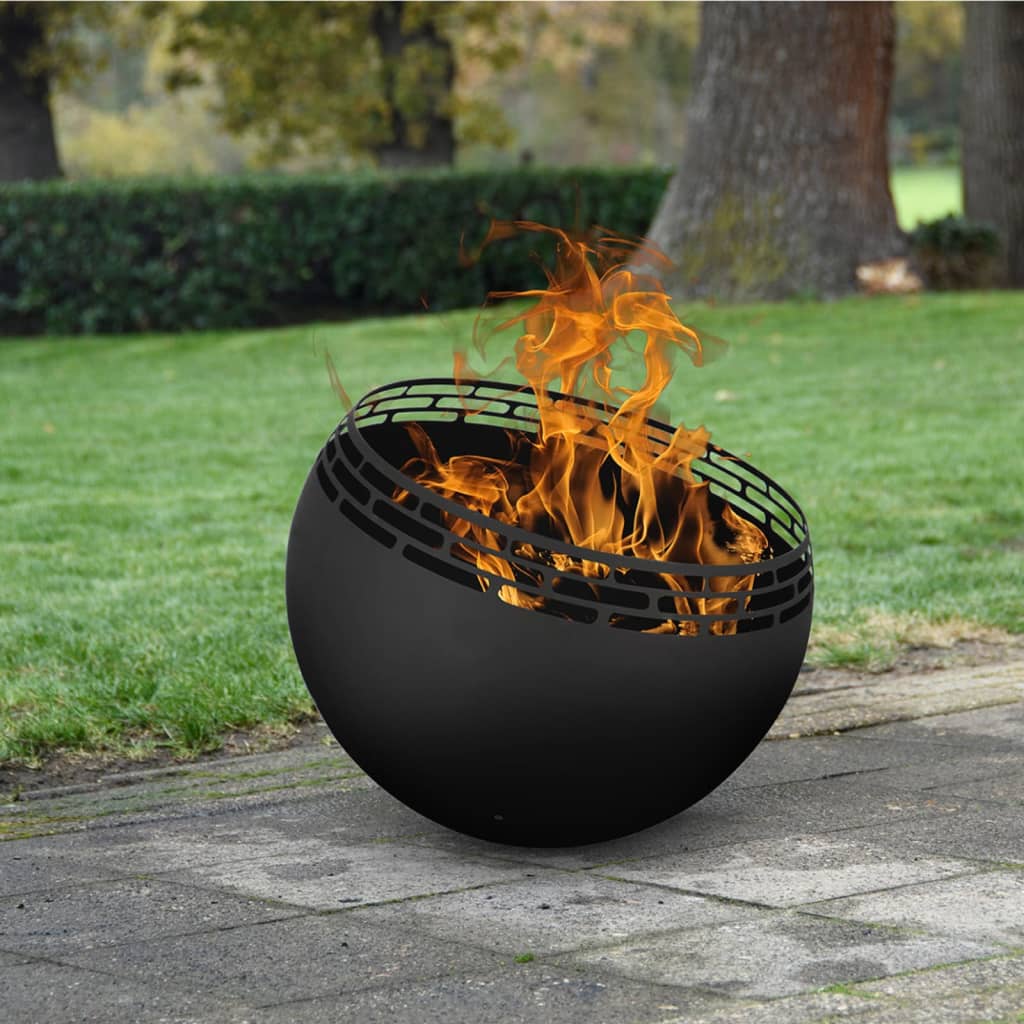 Esschert Design Kamin sphärische Streifen schwarz