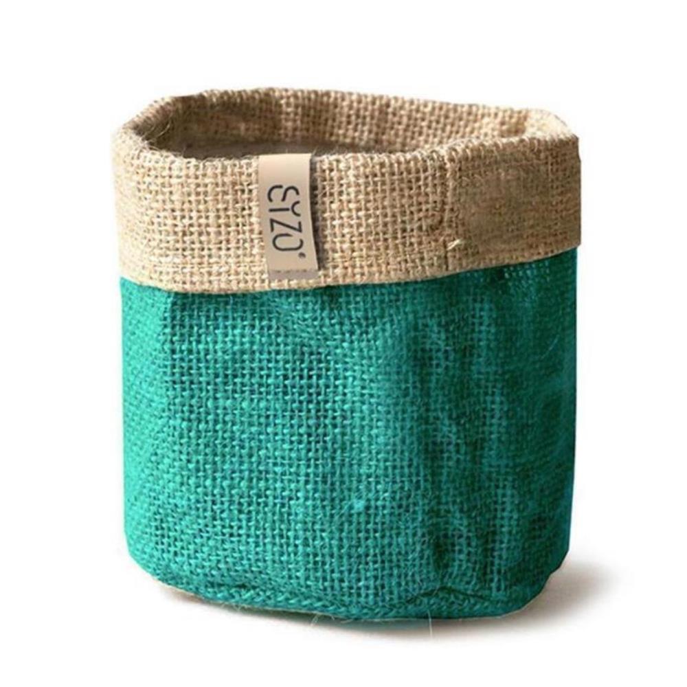 Sizo wasserdichter Jute-Pflanzsack 20 cm Petrol