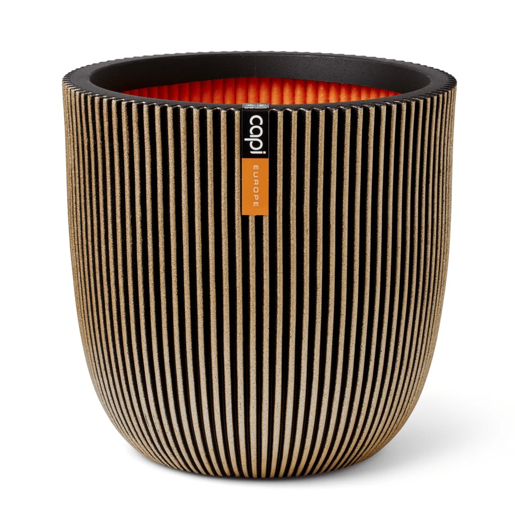 Capi Pflanzer Groove 43x41 cm Schwarz und Goldfarbe