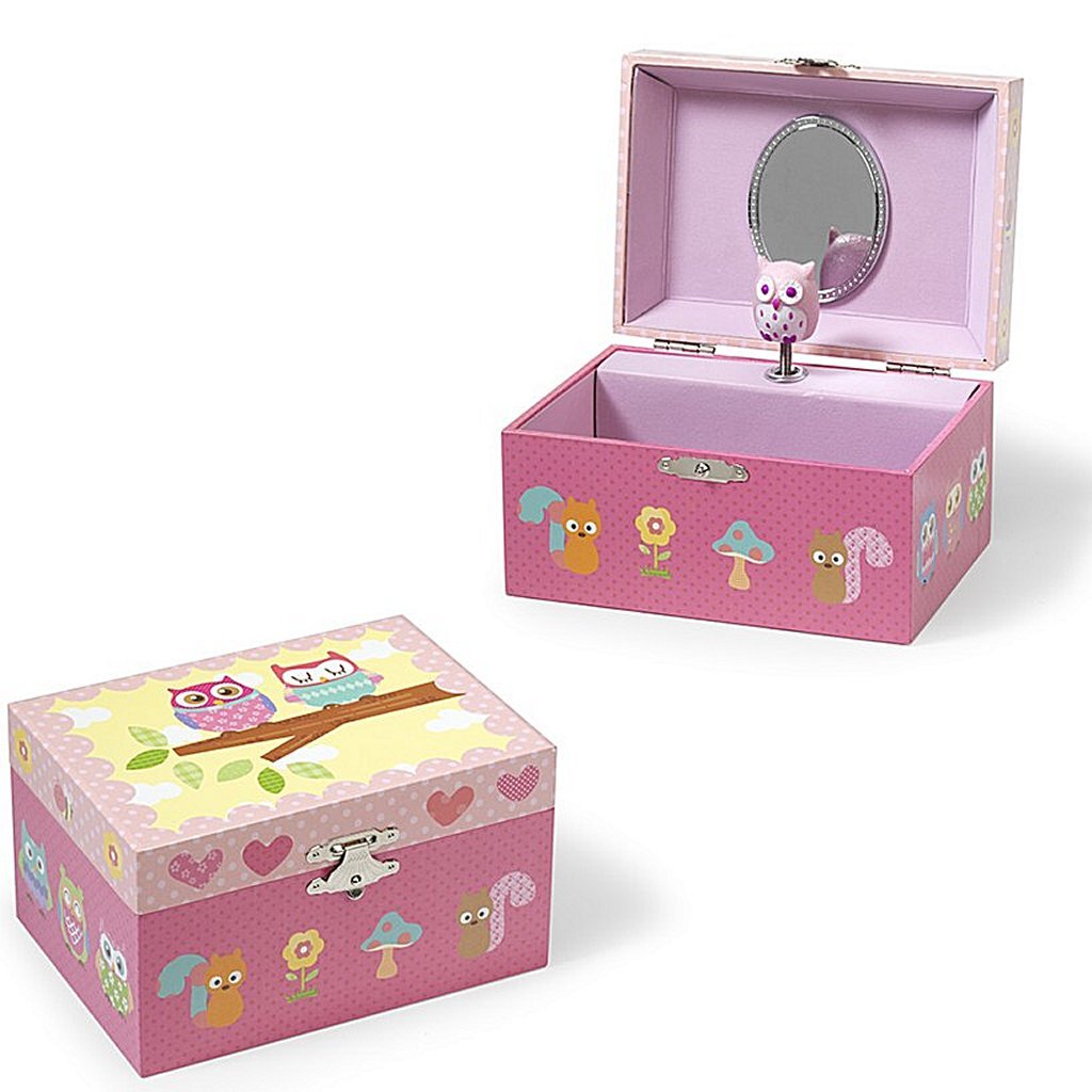 Simply for Kids Holz-Schmuckkästchen Eule mit Musik und Ballerina