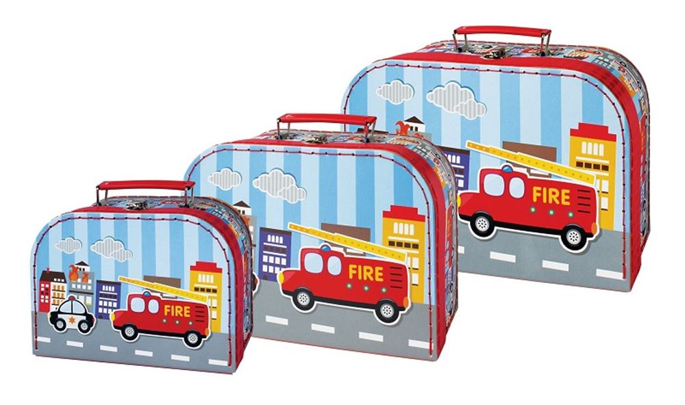 Simply for Kids 3-teiliges Kofferset Feuerwehrautos