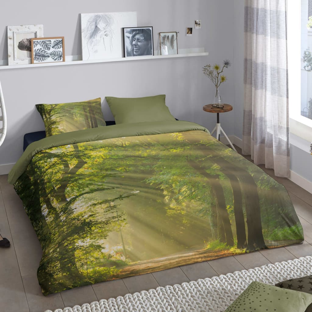 Good Morning Good Morning Bettbezug WOODS 140x200 220 cm grün