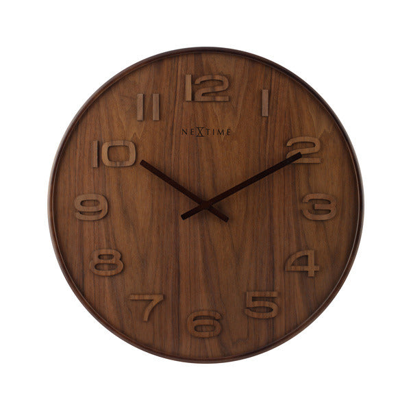 Nexttime ne-3096br wanduhr dia. 35 cm, Holz, braun, 'Wood Wood Medium'