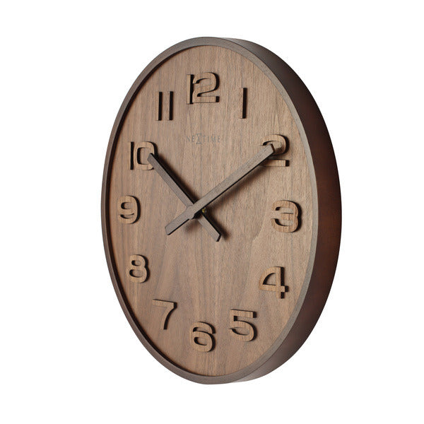 Nexttime ne-3096br wanduhr dia. 35 cm, Holz, braun, 'Wood Wood Medium'